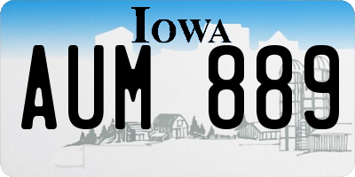 IA license plate AUM889