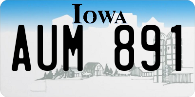 IA license plate AUM891