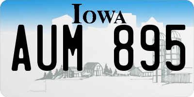 IA license plate AUM895