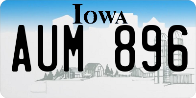 IA license plate AUM896
