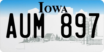 IA license plate AUM897