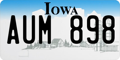 IA license plate AUM898