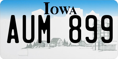 IA license plate AUM899