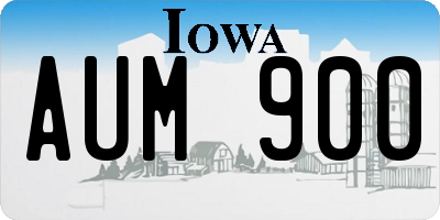 IA license plate AUM900
