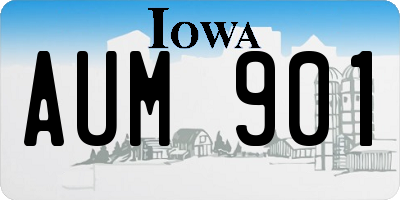 IA license plate AUM901