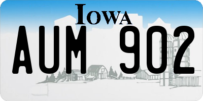 IA license plate AUM902