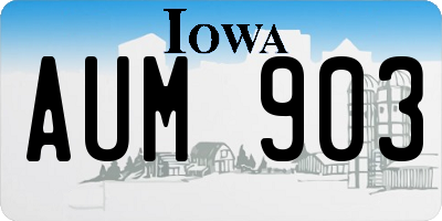 IA license plate AUM903