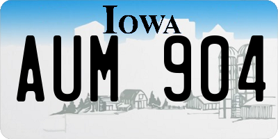 IA license plate AUM904