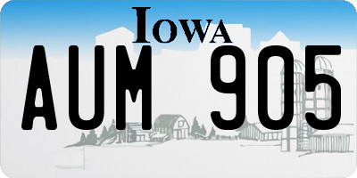 IA license plate AUM905