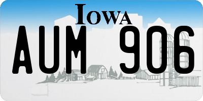 IA license plate AUM906