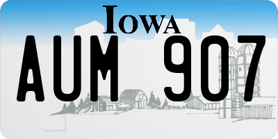 IA license plate AUM907