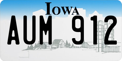 IA license plate AUM912