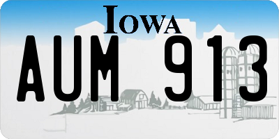IA license plate AUM913