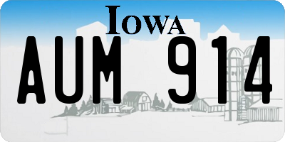 IA license plate AUM914