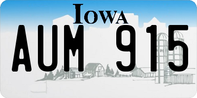 IA license plate AUM915