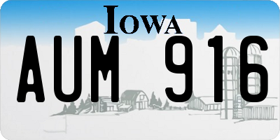IA license plate AUM916