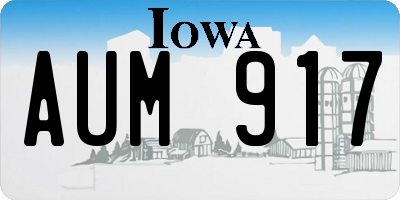 IA license plate AUM917