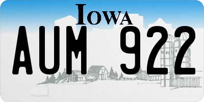 IA license plate AUM922