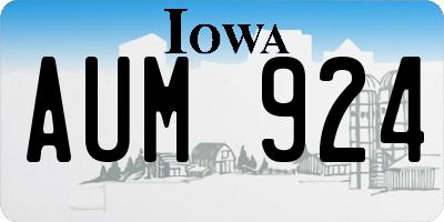 IA license plate AUM924