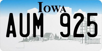 IA license plate AUM925