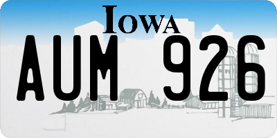 IA license plate AUM926