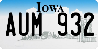 IA license plate AUM932