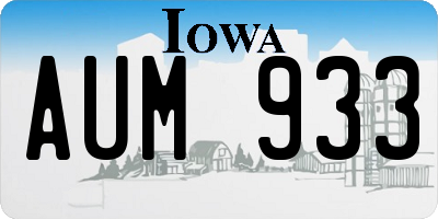 IA license plate AUM933