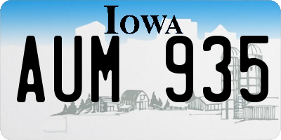 IA license plate AUM935