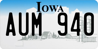 IA license plate AUM940