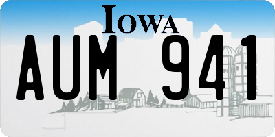 IA license plate AUM941