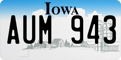 IA license plate AUM943