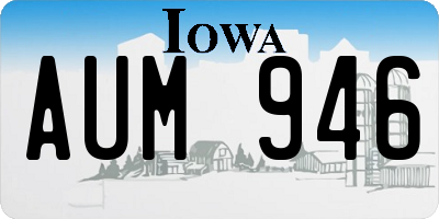 IA license plate AUM946