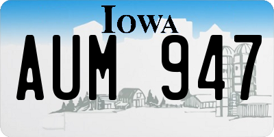 IA license plate AUM947