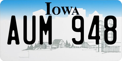 IA license plate AUM948