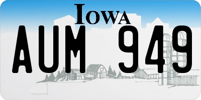 IA license plate AUM949