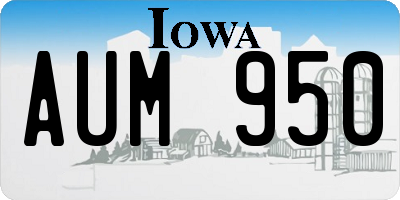 IA license plate AUM950