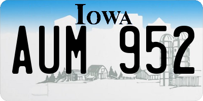 IA license plate AUM952