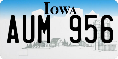 IA license plate AUM956