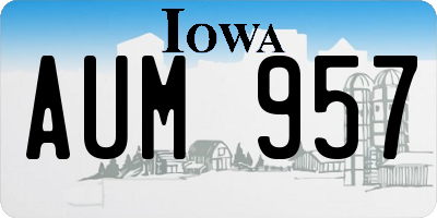IA license plate AUM957