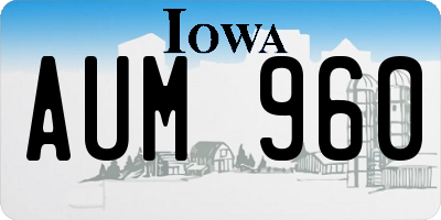IA license plate AUM960
