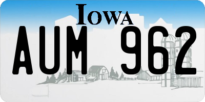 IA license plate AUM962