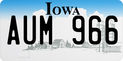 IA license plate AUM966