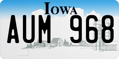 IA license plate AUM968