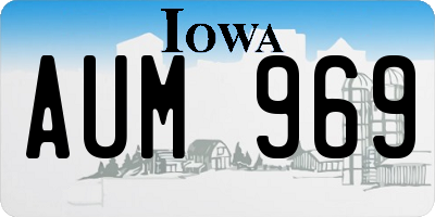 IA license plate AUM969