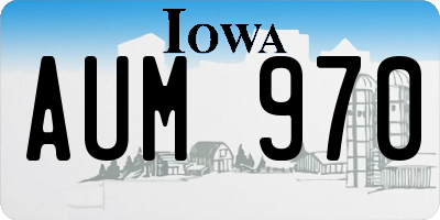 IA license plate AUM970