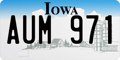 IA license plate AUM971