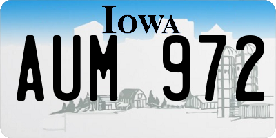 IA license plate AUM972