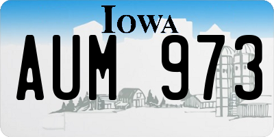 IA license plate AUM973
