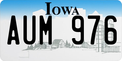 IA license plate AUM976