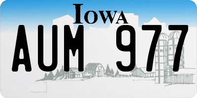 IA license plate AUM977